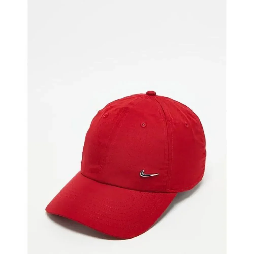 Nike Heritage 86 Kids Red Baseball Cap Hat 4-7 Adjustable Metal Swoosh